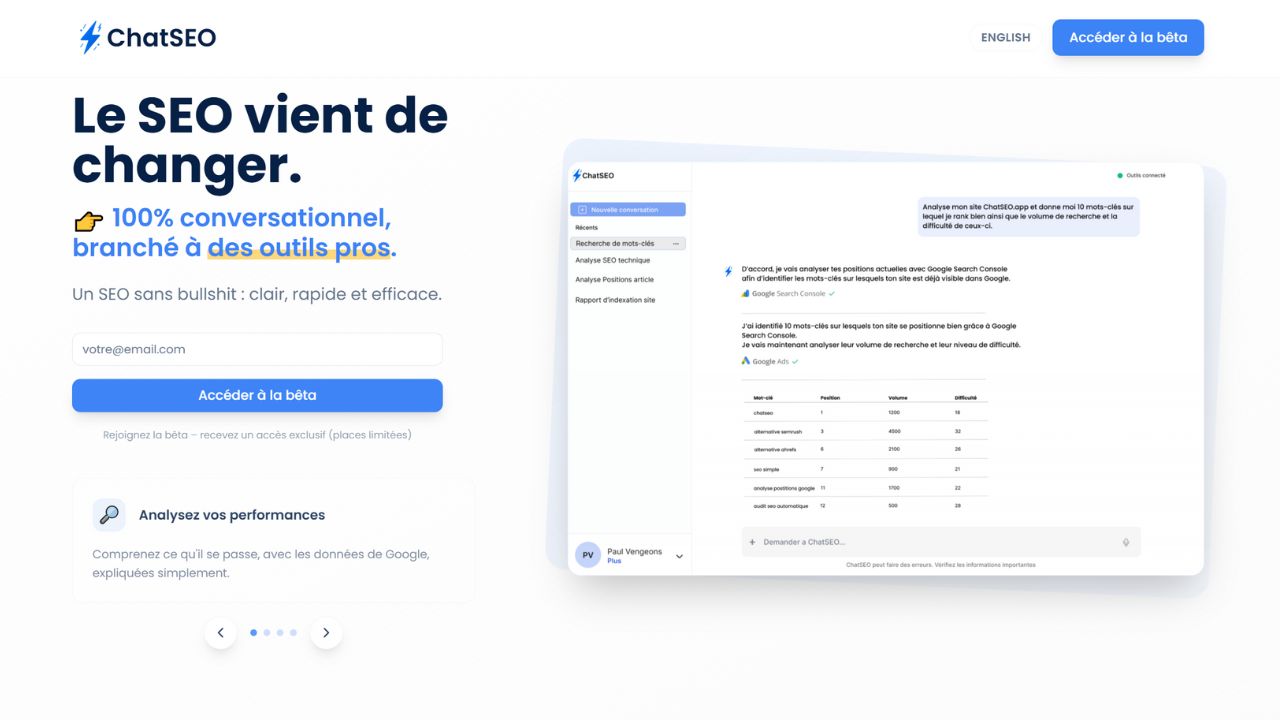 chatseo.app page d'accueil