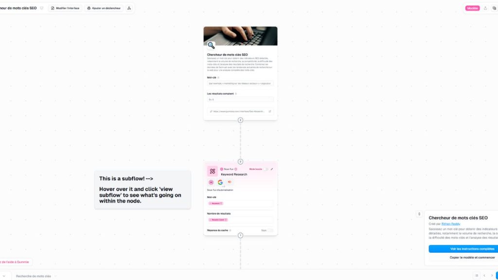 exemple d'un workflow sur gumloop