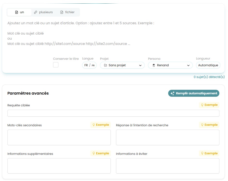 les paramètres de rédaction de wisewand ai